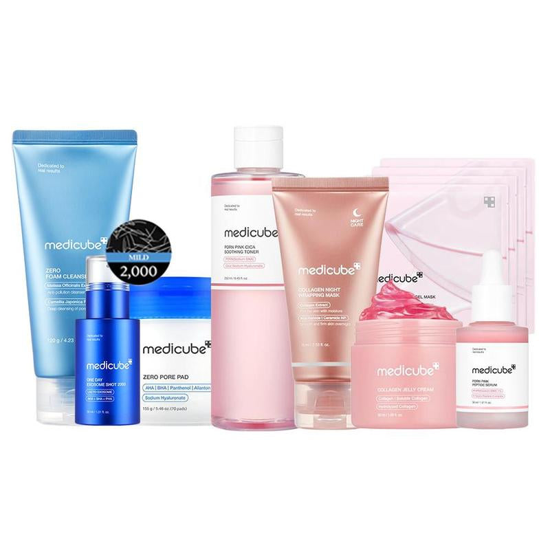 Unlock Your Radiant Glow: Medicube's Affordable Glass Glow Skincare Set with 8 Essential Products for a Flawless Skin Routine