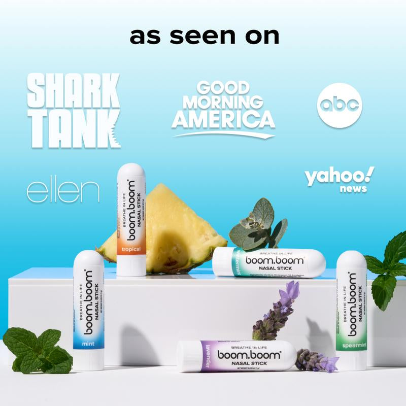 BoomBoom Nasal Stick: Elevate Your Breathing Experience with Powerful Essential Oils | Featured on Shark Tank | Refreshing Vapor Flow Technology