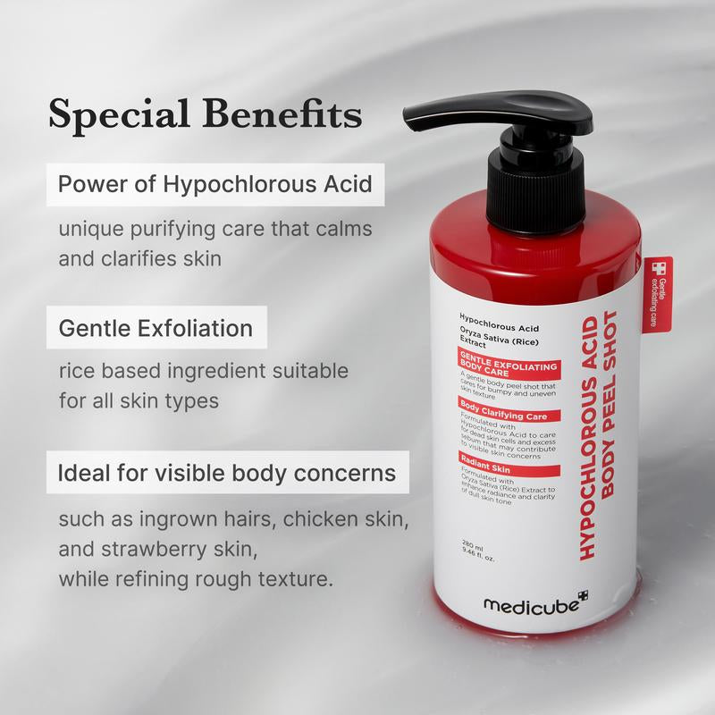Revitalize Your Skin with Medicube's Hypochlorous Acid Rice Peel Shot Duo - Gentle Exfoliating Serum for Flawless Face & Body Care, Perfect for Pore Control, Blackhead Removal, and Hydration