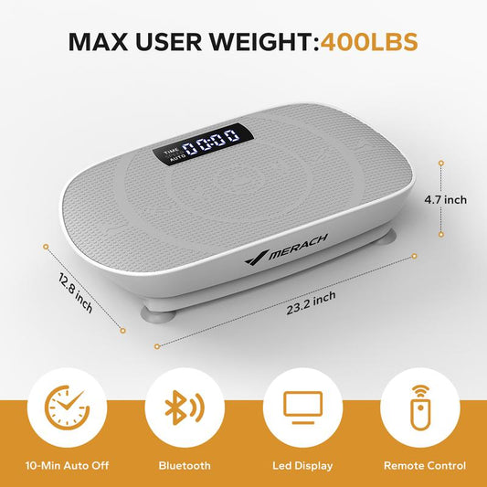 Elevate Your Fitness Journey with the MERACH Vibration Plate Exercise Machine - Compact Design & Lymphatic Drainage for Ultimate Full Body Workout, Supports Up to 400LBS!