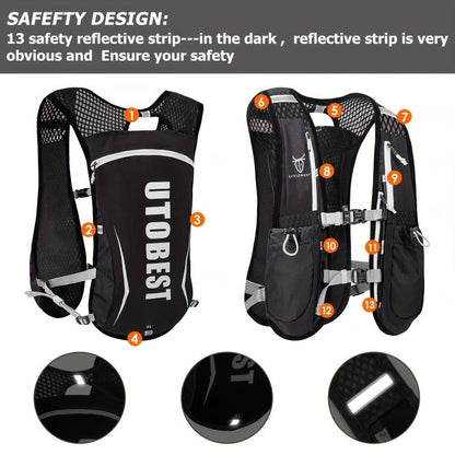 Lightweight Outdoor Running Vest Hydration Pack - Breathable and Foldable Backpack for Active Adventures