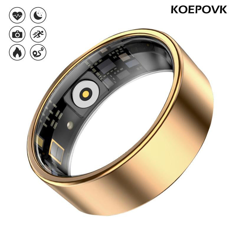 Revolutionize Your Health with the KOEPOVK Smart Ring: 24/7 Heart Rate & Sleep Monitoring, Waterproof Design, and Sleek Metal Style for All Sports