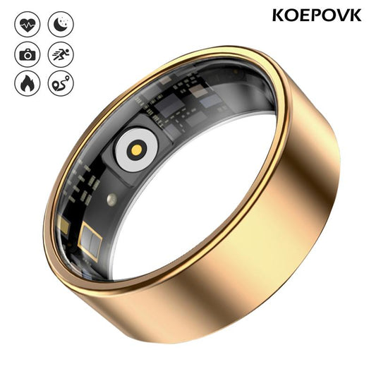 Revolutionize Your Health with the KOEPOVK Smart Ring: 24/7 Heart Rate & Sleep Monitoring, Waterproof Design, and Sleek Metal Style for All Sports