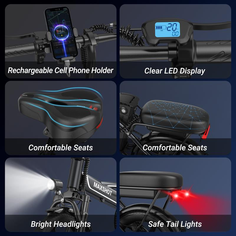 Experience Freedom with the 350W Folding E-Scooter & E-Bike - Choose Your Speed: 22/28/40 MPH, Dual Suspension, 23 Miles Range, and 8.5'' Tires, Perfect for Teens & Adults!