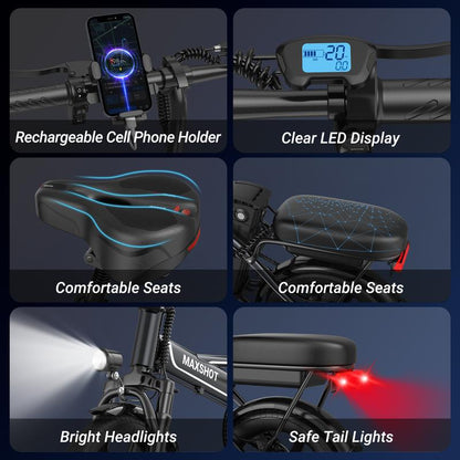 Experience Freedom with the 350W Folding E-Scooter & E-Bike - Choose Your Speed: 22/28/40 MPH, Dual Suspension, 23 Miles Range, and 8.5'' Tires, Perfect for Teens & Adults!
