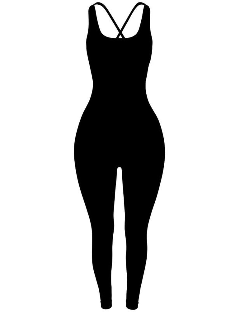 Elevate Your Workout with AUROLA Women's Seamless Strappy Jumpsuit - Perfect for Yoga and Gym Sessions!