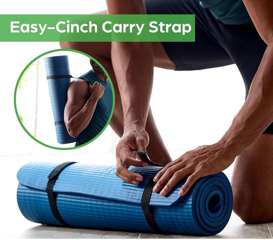 Experience Ultimate Comfort with Our Extra Thick Anti-Slip Yoga Mat and Convenient Carrier Strap - Perfect for Fitness Enthusiasts!
