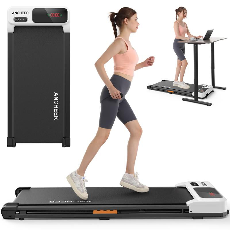 Ancheer Compact Treadmill - Vibrant Colors, Customizable Speeds, and Cushioned Comfort for Your Home Fitness Journey