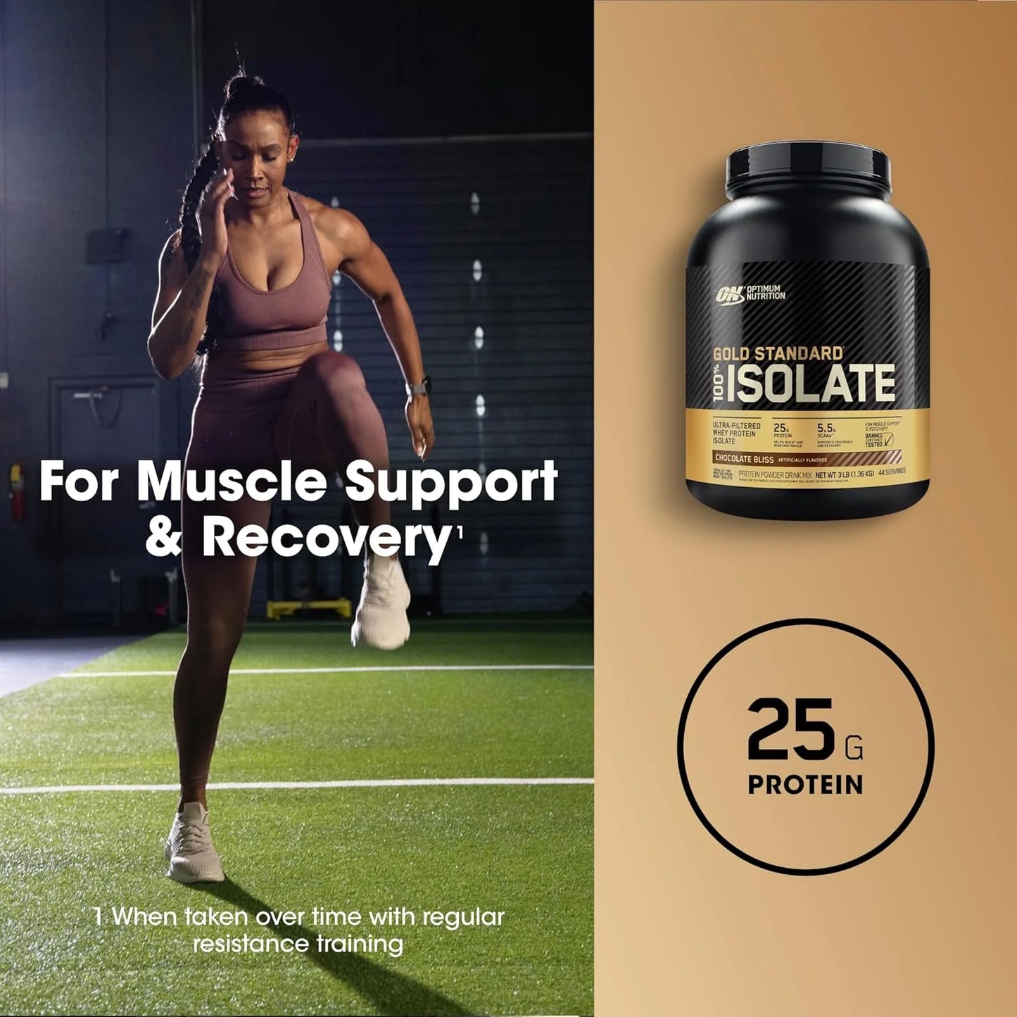 Optimum Nutrition Gold Standard 100% Isolate Protein Powder - Chocolate Bliss Flavor, 3 lbs of Pure Whey Protein with 44 Servings for Optimal Fitness