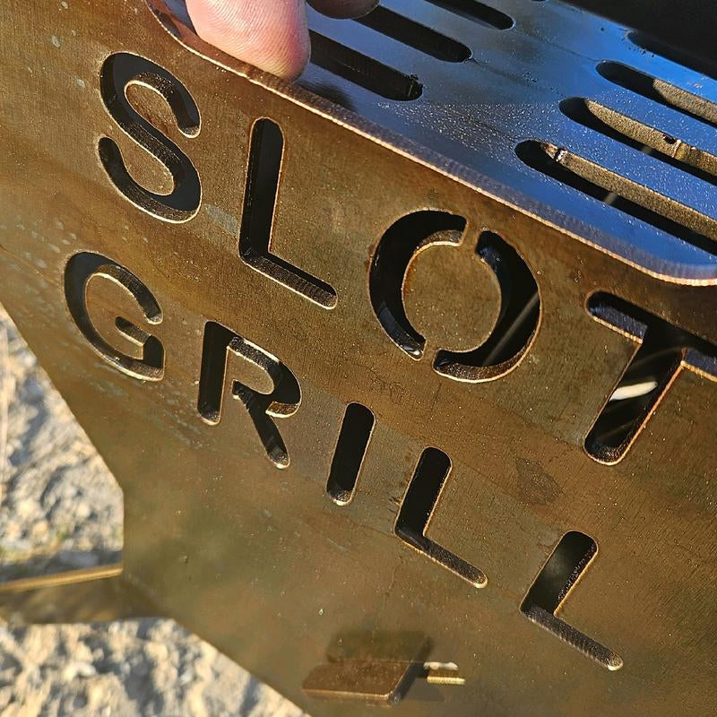 Ultimate Slot Grill: Collapsible Heavy-Duty BBQ Grill for Tailgating, Camping, and Backyard Fun!