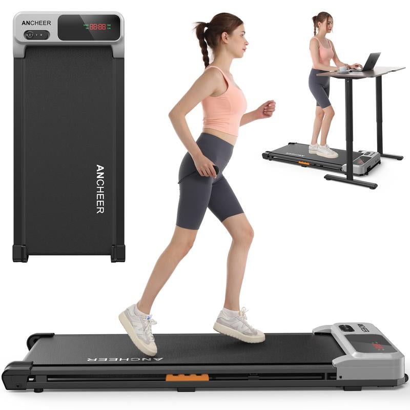Ancheer Compact Treadmill - Vibrant Colors, Customizable Speeds, and Cushioned Comfort for Your Home Fitness Journey