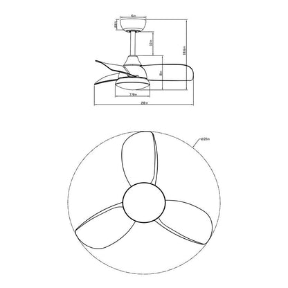 Elevate Your Space with the Parrot Uncle 28-Inch Modern Ceiling Fan - DC Motor, LED Lighting & Remote Control