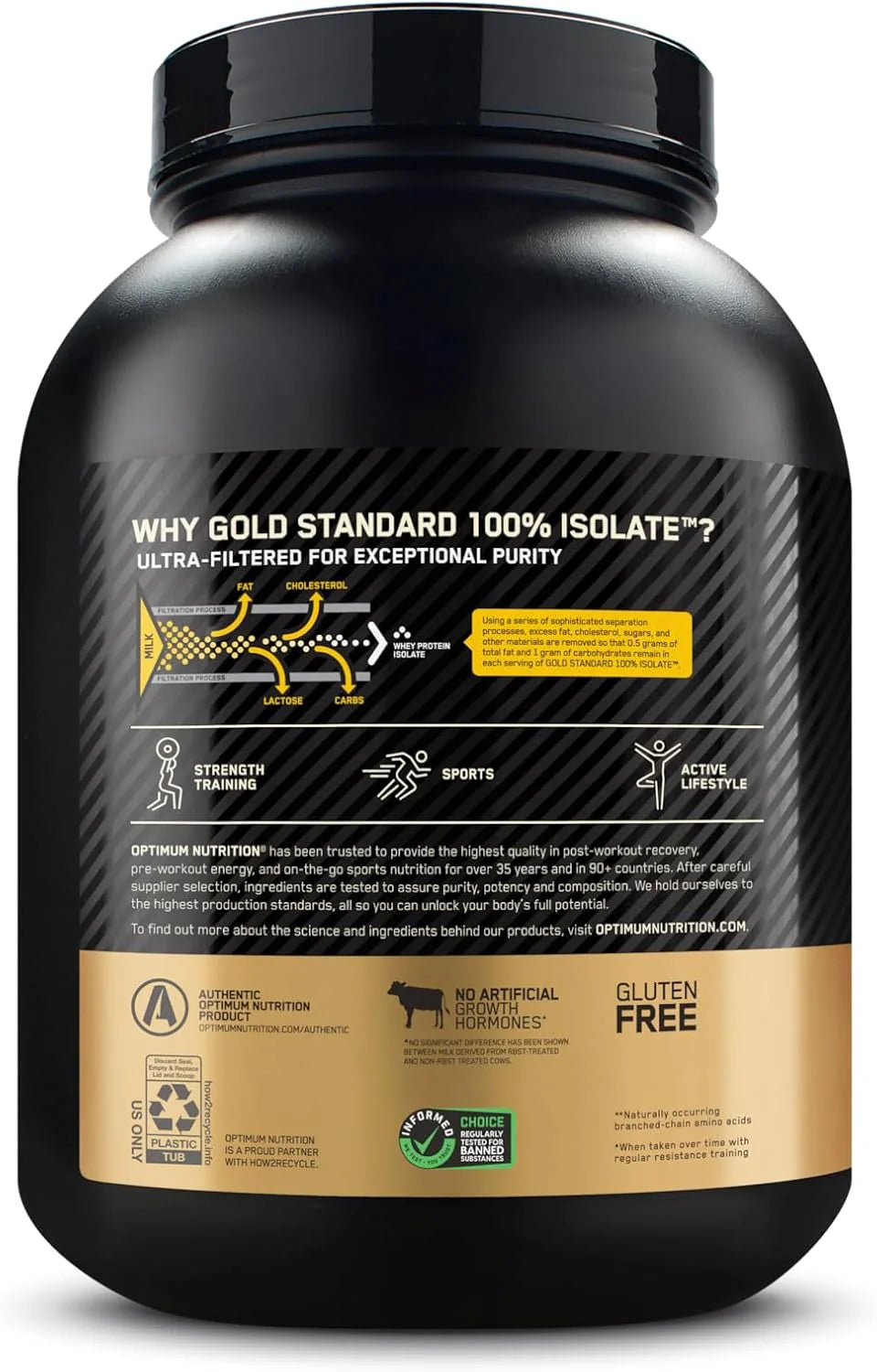 Optimum Nutrition Gold Standard 100% Isolate Protein Powder - Chocolate Bliss Flavor, 3 lbs of Pure Whey Protein with 44 Servings for Optimal Fitness