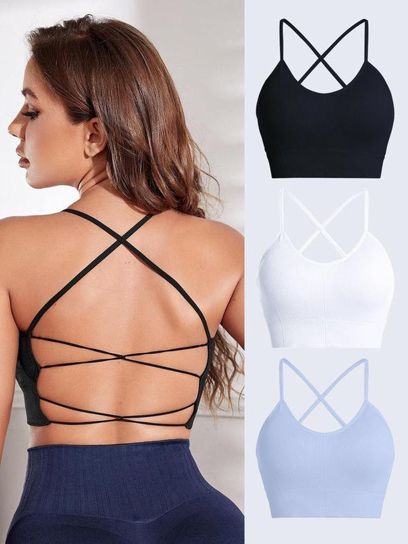 Elevate Your Workout with Our Women's Criss Cross Backless Sports Bras - Perfect for Yoga, Gym, and Everyday Activewear!