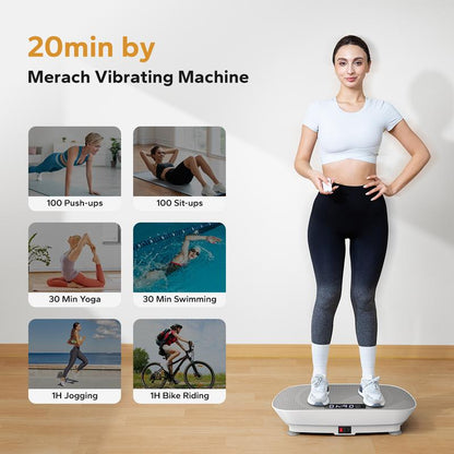 Elevate Your Fitness Journey with the MERACH Vibration Plate Exercise Machine - Compact Design & Lymphatic Drainage for Ultimate Full Body Workout, Supports Up to 400LBS!