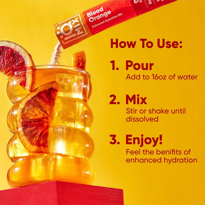 Revitalize Your Day with IQMIX Blood Orange Electrolyte Drink Mix - 40 Convenient Sticks for Ultimate Hydration and Mental Clarity