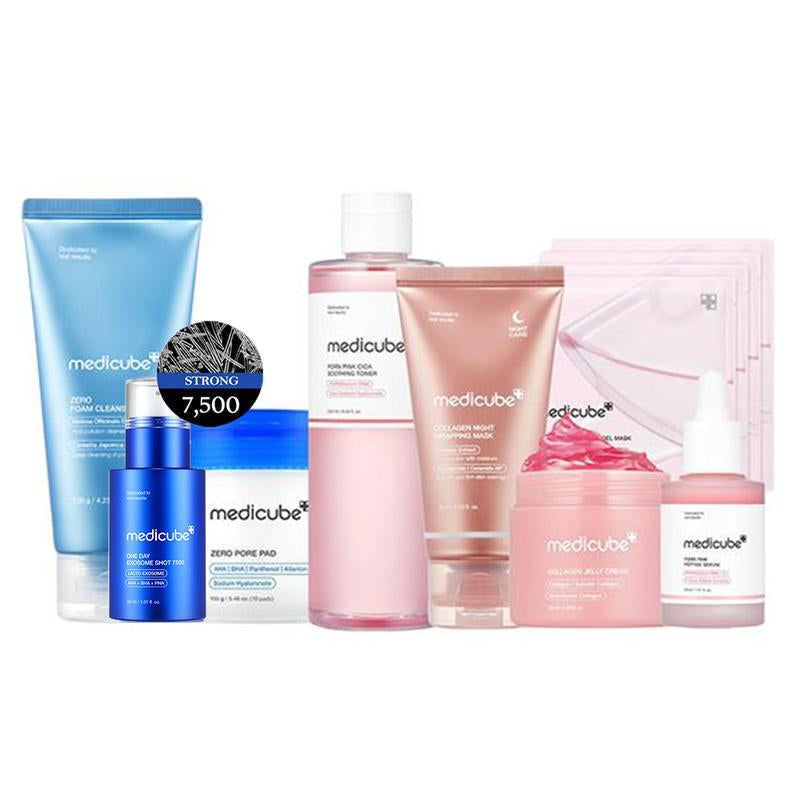 Unlock Your Radiant Glow: Medicube's Affordable Glass Glow Skincare Set with 8 Essential Products for a Flawless Skin Routine