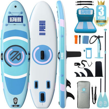 Niphean 10' Inflatable Paddle Board - Ultimate Stability & Complete Accessory Set for All Ages - 3-Year Warranty Included