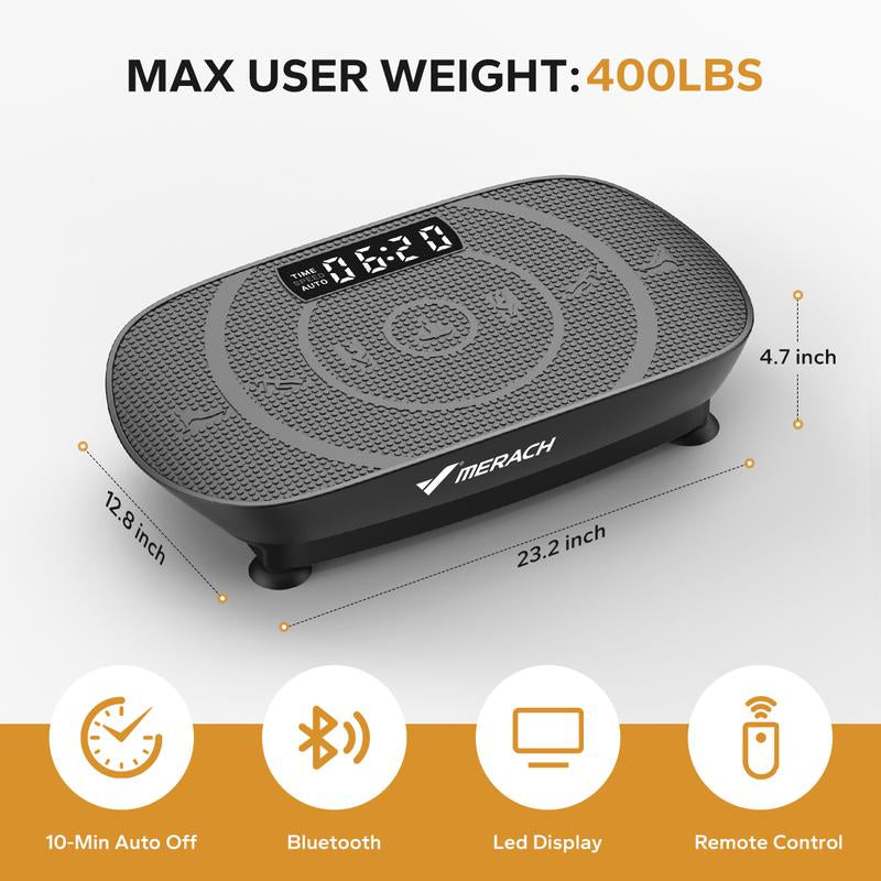 Elevate Your Fitness Journey with the MERACH Vibration Plate Exercise Machine - Compact Design & Lymphatic Drainage for Ultimate Full Body Workout, Supports Up to 400LBS!