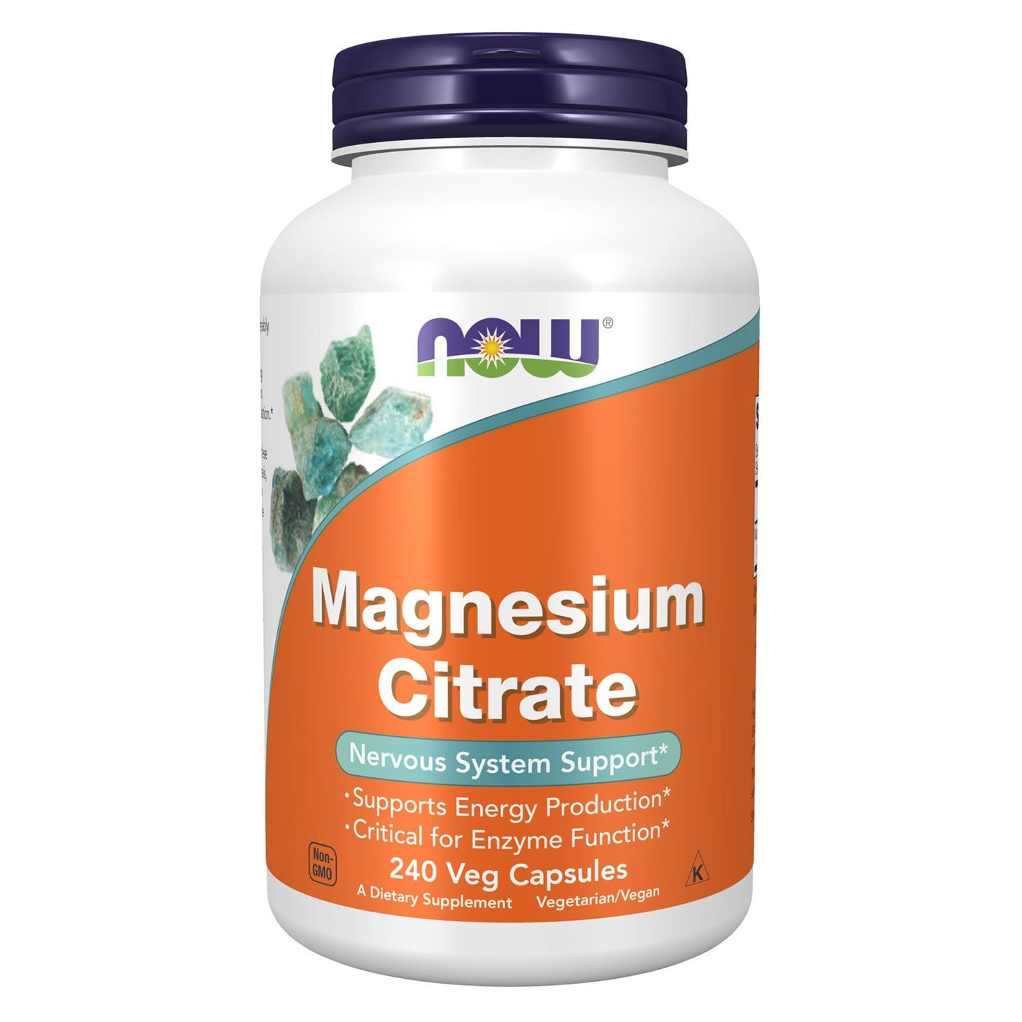 NOW Foods Magnesium Citrate - 240 Vegan Capsules for Optimal Energy and Nervous System Support
