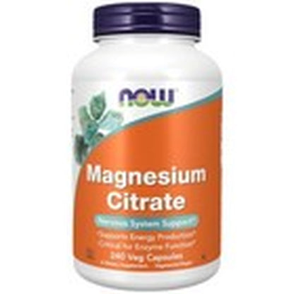 NOW Foods Magnesium Citrate - 240 Vegan Capsules for Optimal Energy and Nervous System Support