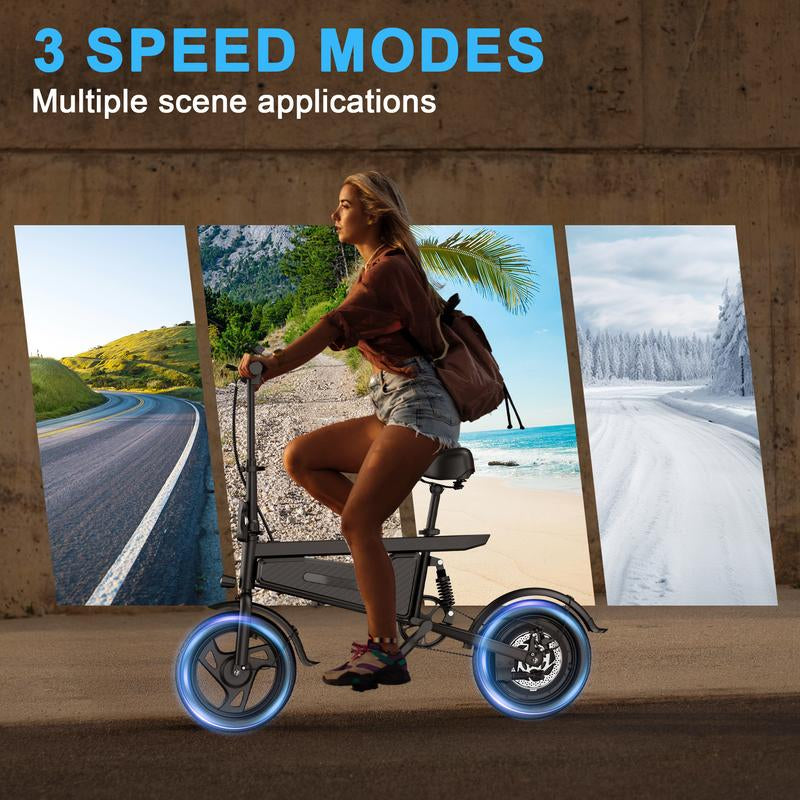 Experience Freedom with the 350W Folding E-Scooter & E-Bike - Choose Your Speed: 22/28/40 MPH, Dual Suspension, 23 Miles Range, and 8.5'' Tires, Perfect for Teens & Adults!