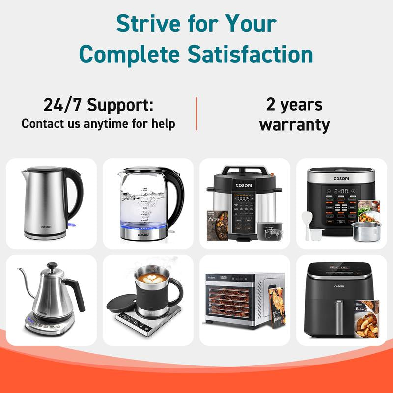 COSORI 18-in-1 Electric Rice Cooker - Versatile 5-Quart Kitchen Appliance with Slow Cook, Steam, 24-Hour Warm, Fuzzy Logic, Nonstick Pot & 50 Delicious Recipes