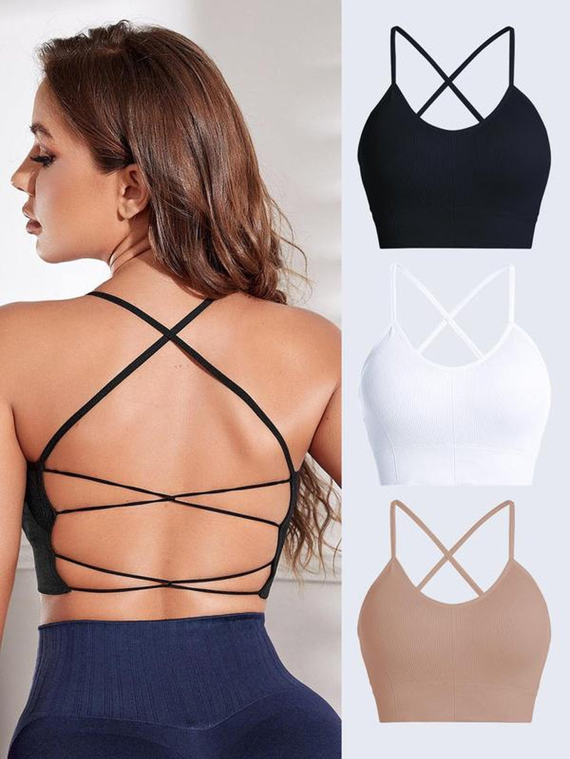Elevate Your Workout with Our Women's Criss Cross Backless Sports Bras - Perfect for Yoga, Gym, and Everyday Activewear!