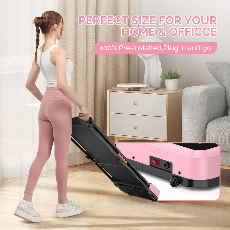 Ancheer Compact Treadmill - Vibrant Colors, Customizable Speeds, and Cushioned Comfort for Your Home Fitness Journey