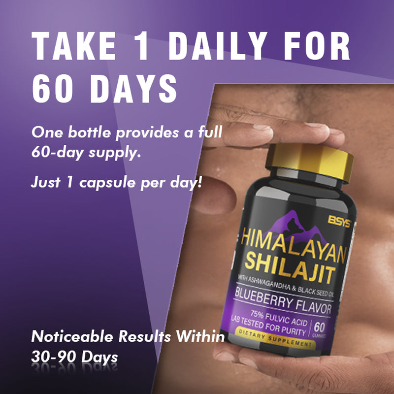 Revitalize Your Wellness with BSYS Shilajit Gummies - 60 Delicious Gummies for Health & Vitality!