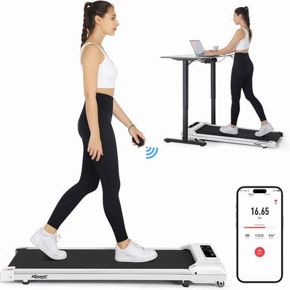 Ancheer Compact Treadmill - Vibrant Colors, Customizable Speeds, and Cushioned Comfort for Your Home Fitness Journey