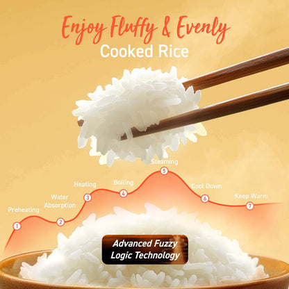 COSORI 18-in-1 Electric Rice Cooker - Versatile 5-Quart Kitchen Appliance with Slow Cook, Steam, 24-Hour Warm, Fuzzy Logic, Nonstick Pot & 50 Delicious Recipes