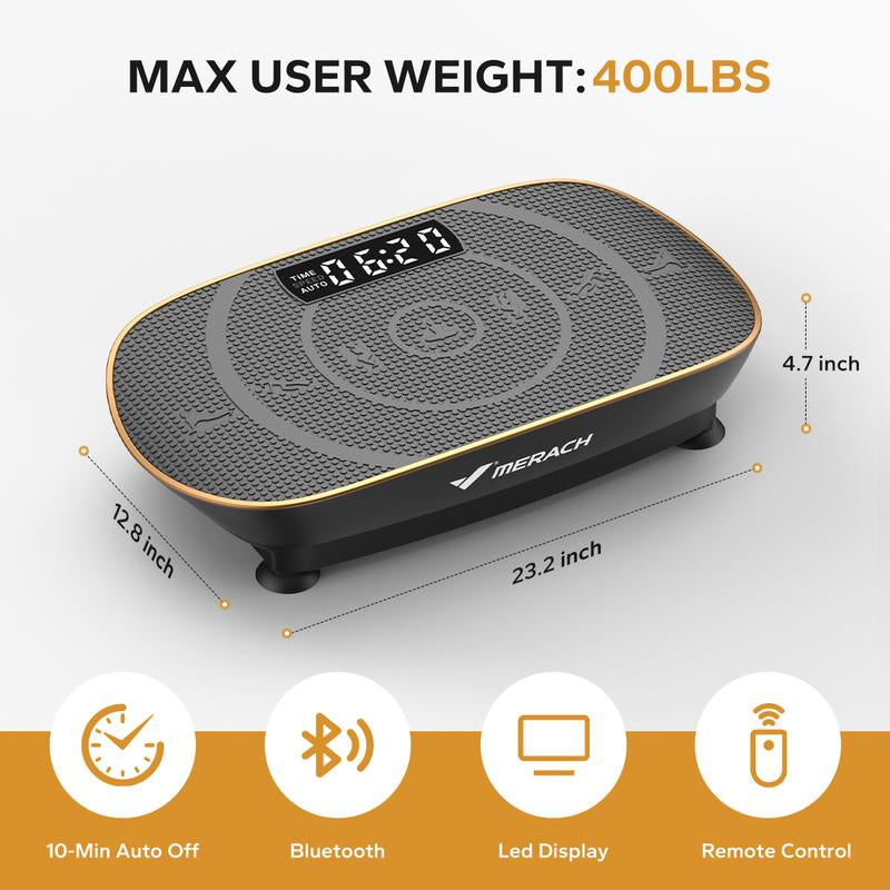 Elevate Your Fitness Journey with the MERACH Vibration Plate Exercise Machine - Compact Design & Lymphatic Drainage for Ultimate Full Body Workout, Supports Up to 400LBS!