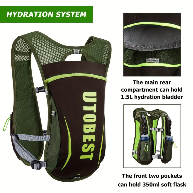 Lightweight Outdoor Running Vest Hydration Pack - Breathable and Foldable Backpack for Active Adventures