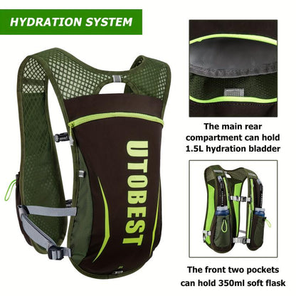 Lightweight Outdoor Running Vest Hydration Pack - Breathable and Foldable Backpack for Active Adventures
