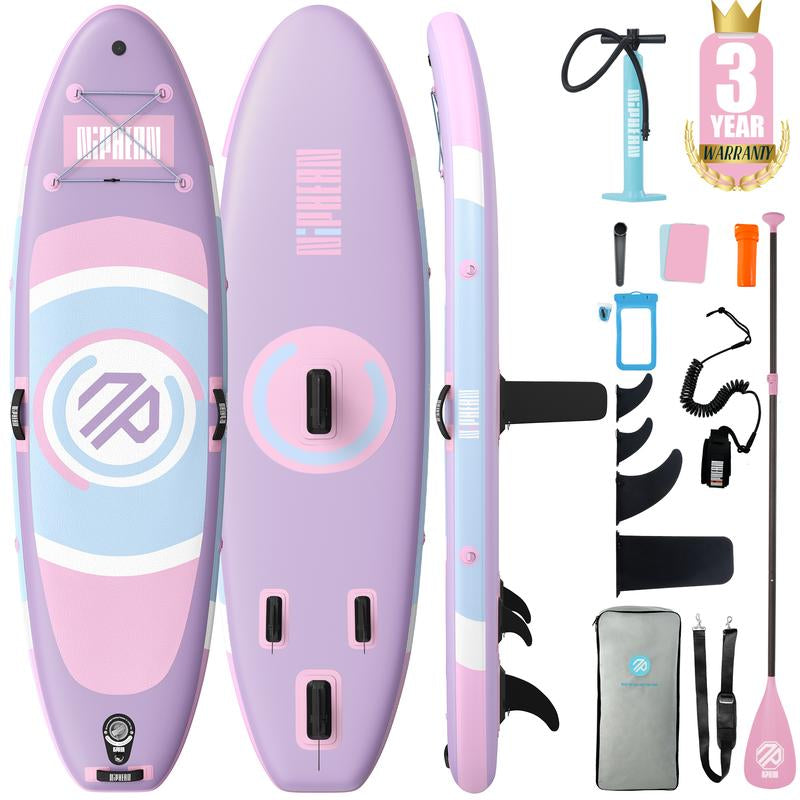 Niphean 10' Inflatable Paddle Board - Ultimate Stability & Complete Accessory Set for All Ages - 3-Year Warranty Included