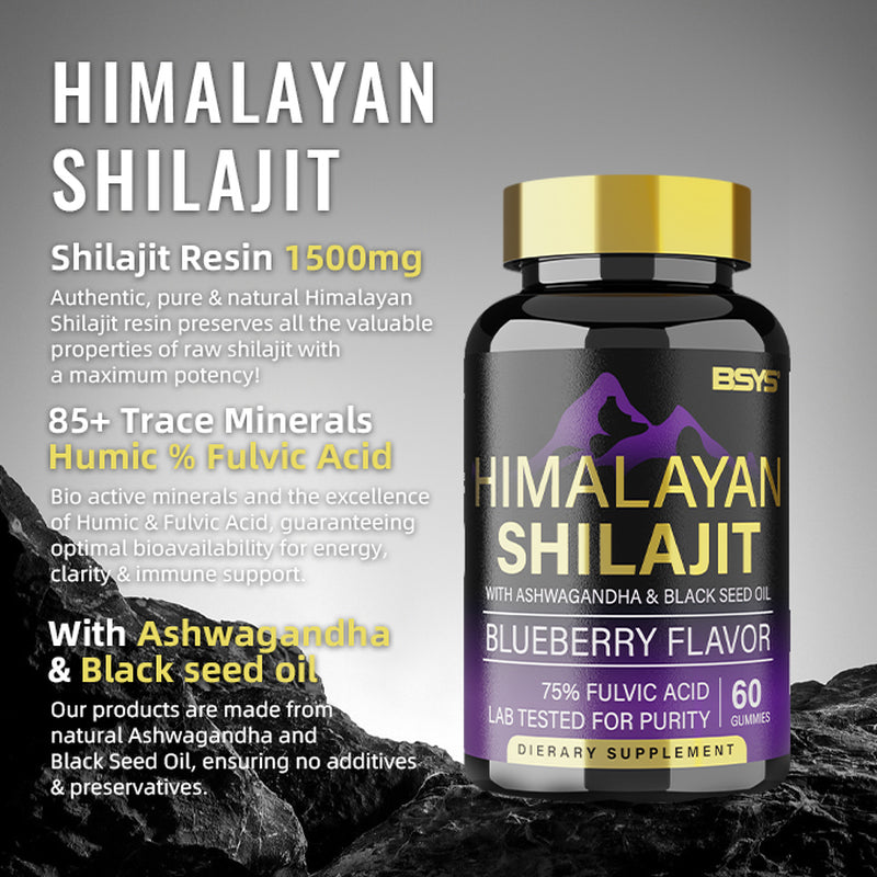 Revitalize Your Wellness with BSYS Shilajit Gummies - 60 Delicious Gummies for Health & Vitality!