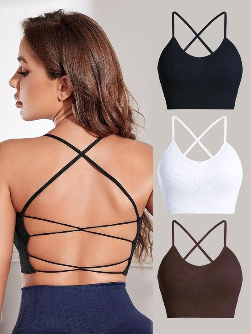 Elevate Your Workout with Our Women's Criss Cross Backless Sports Bras - Perfect for Yoga, Gym, and Everyday Activewear!