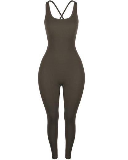 Elevate Your Workout with AUROLA Women's Seamless Strappy Jumpsuit - Perfect for Yoga and Gym Sessions!