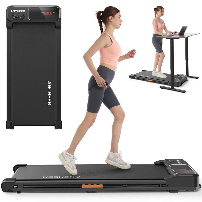Ancheer Compact Treadmill - Vibrant Colors, Customizable Speeds, and Cushioned Comfort for Your Home Fitness Journey