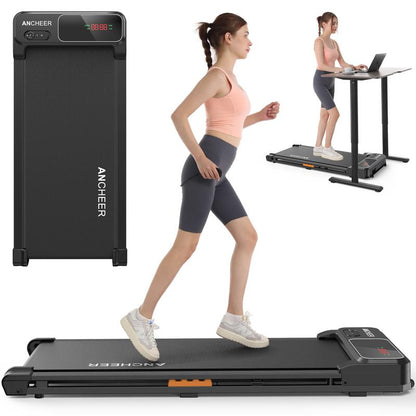 Ancheer Compact Treadmill - Vibrant Colors, Customizable Speeds, and Cushioned Comfort for Your Home Fitness Journey