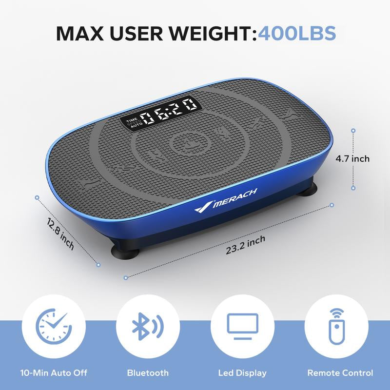 Elevate Your Fitness Journey with the MERACH Vibration Plate Exercise Machine - Compact Design & Lymphatic Drainage for Ultimate Full Body Workout, Supports Up to 400LBS!