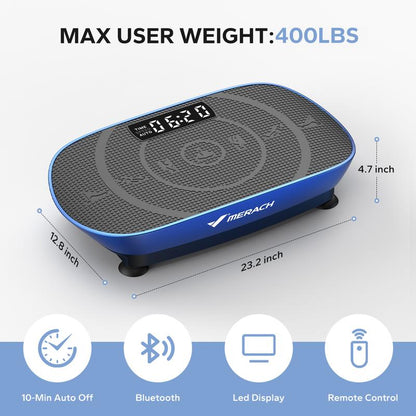 Elevate Your Fitness Journey with the MERACH Vibration Plate Exercise Machine - Compact Design & Lymphatic Drainage for Ultimate Full Body Workout, Supports Up to 400LBS!