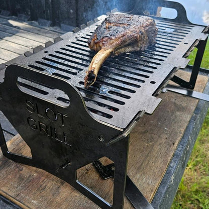 Ultimate Slot Grill: Collapsible Heavy-Duty BBQ Grill for Tailgating, Camping, and Backyard Fun!