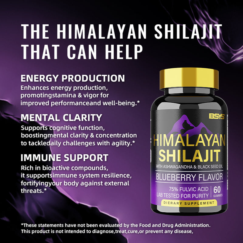 Revitalize Your Wellness with BSYS Shilajit Gummies - 60 Delicious Gummies for Health & Vitality!