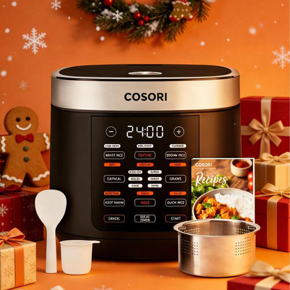 COSORI 18-in-1 Electric Rice Cooker - Versatile 5-Quart Kitchen Appliance with Slow Cook, Steam, 24-Hour Warm, Fuzzy Logic, Nonstick Pot & 50 Delicious Recipes